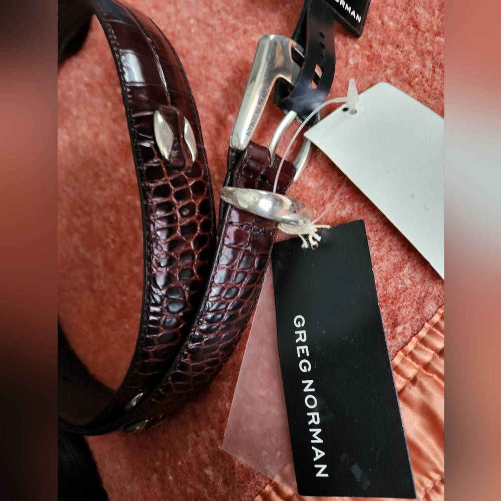 Greg Norman Mens  Leather Belt